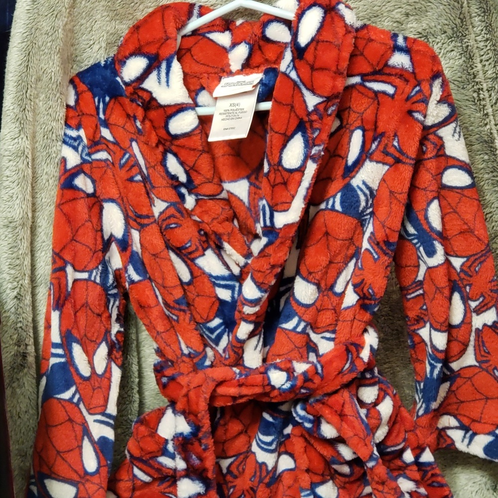 Boys 4t Very Soft Spider-Man Robe Red/Blue/White